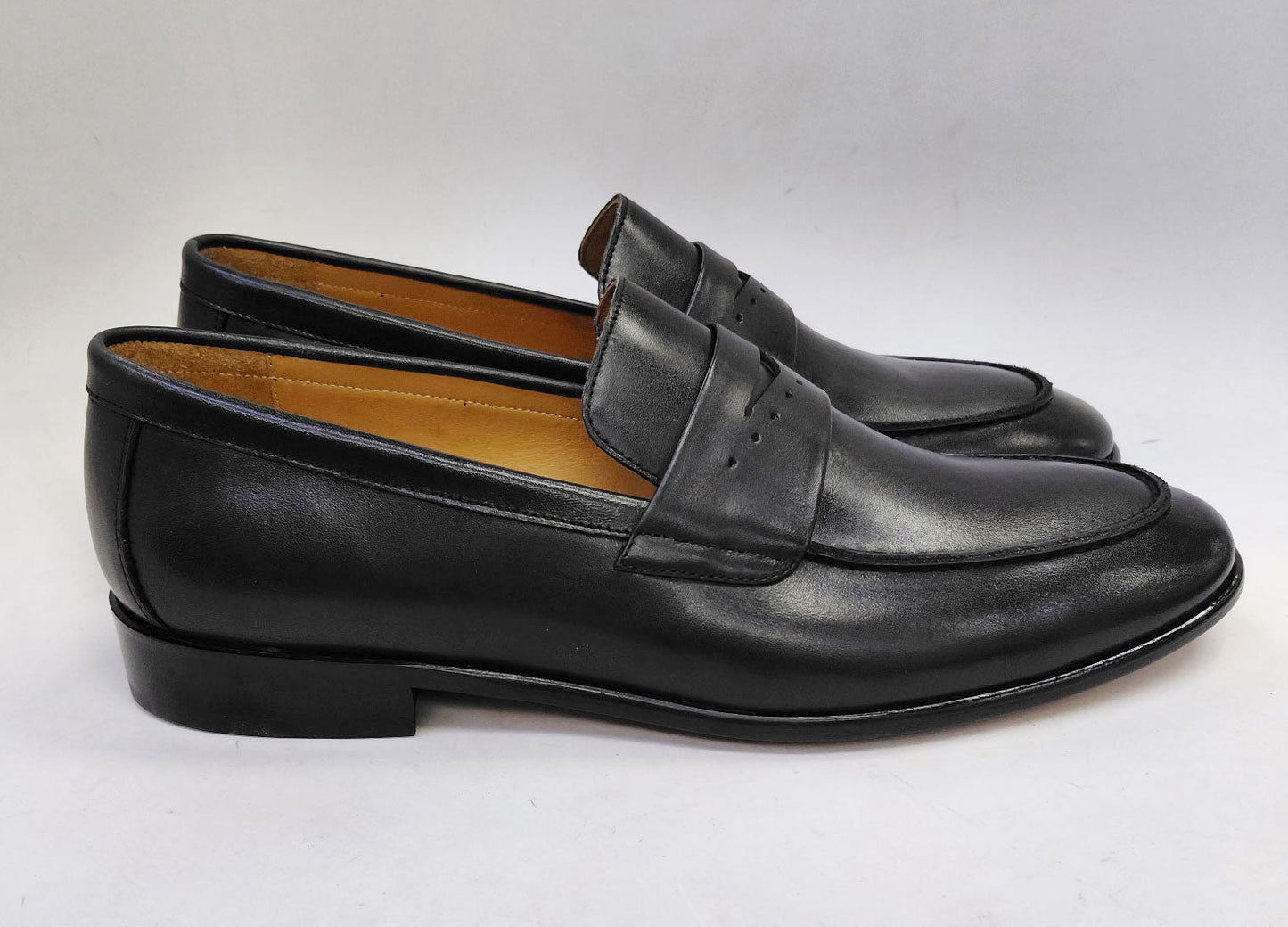 Mocasín Penny de piel de becerro de la colección C - Negro