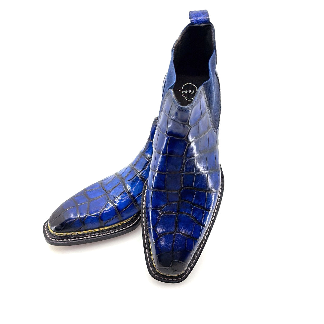 Maurice New York Custom Made Alligator Boot - Blue