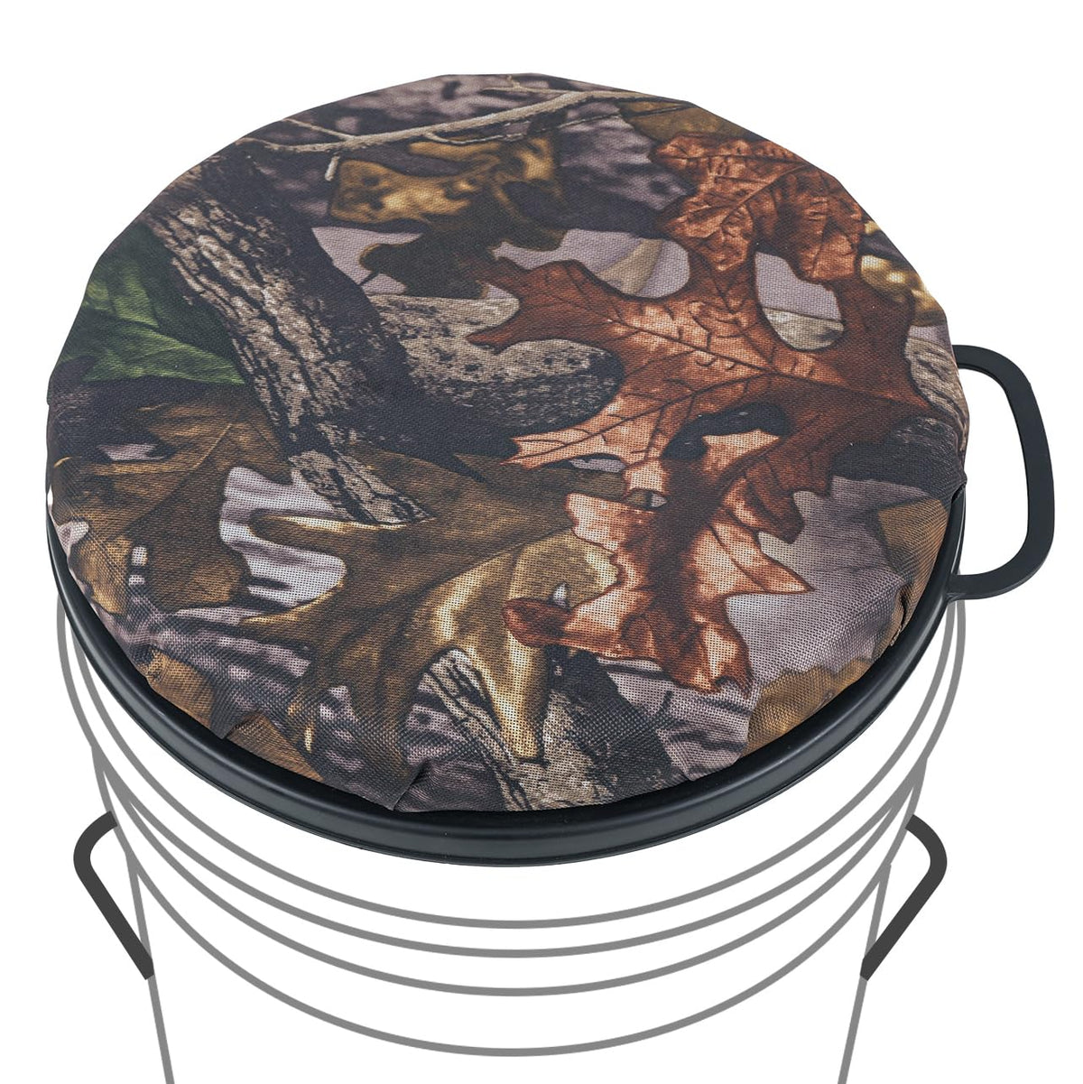 ZAIXIA Asiento de cubo de 5 galones Asiento giratorio de 360 grados Tapa de asiento de cubo con cojín de espuma y cubierta impermeable para caza de palomas y patos, pesca, béisbol, jardinería y camping