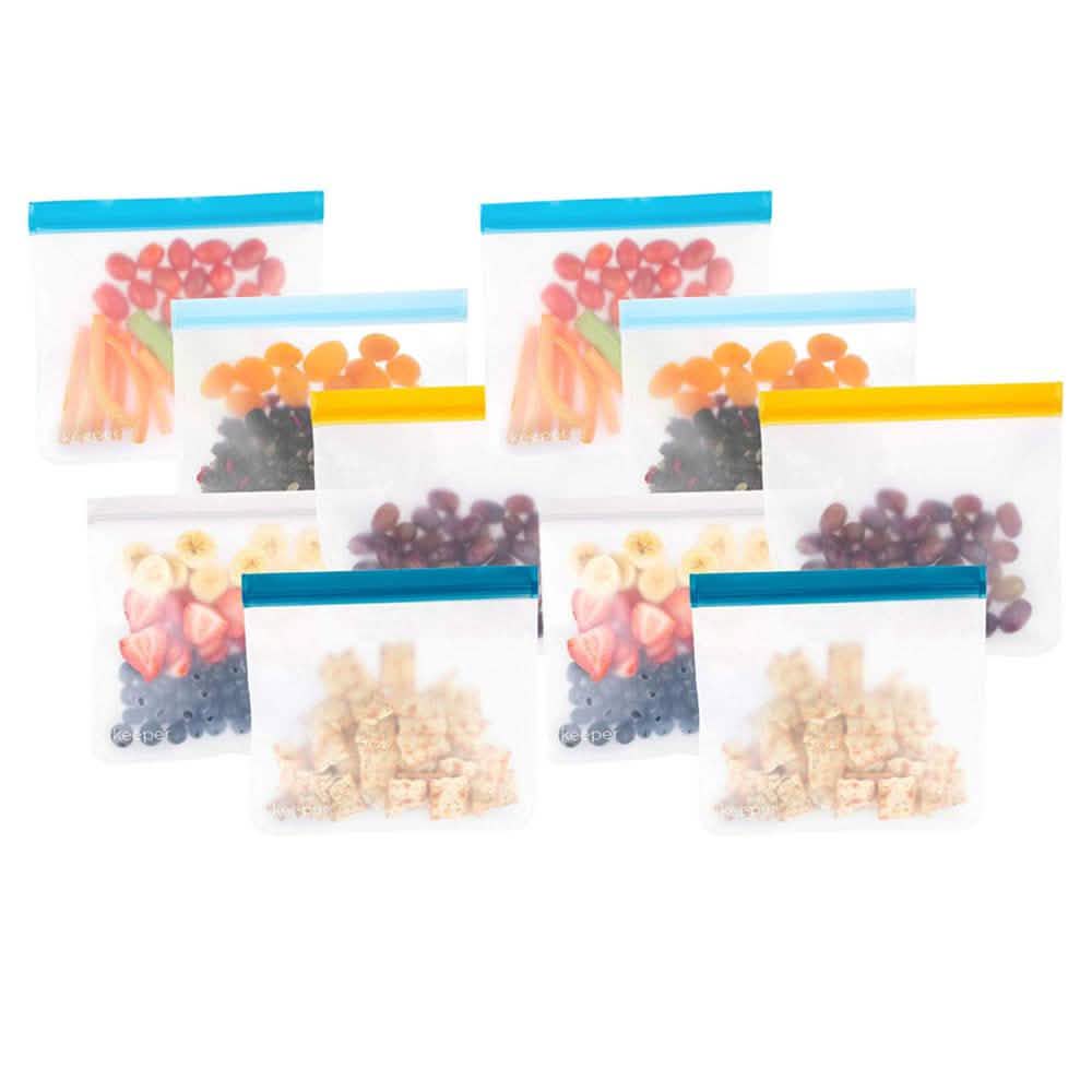 Paquete de 10: Bolsas Ziplock Reutilizables Keeper de 32 oz