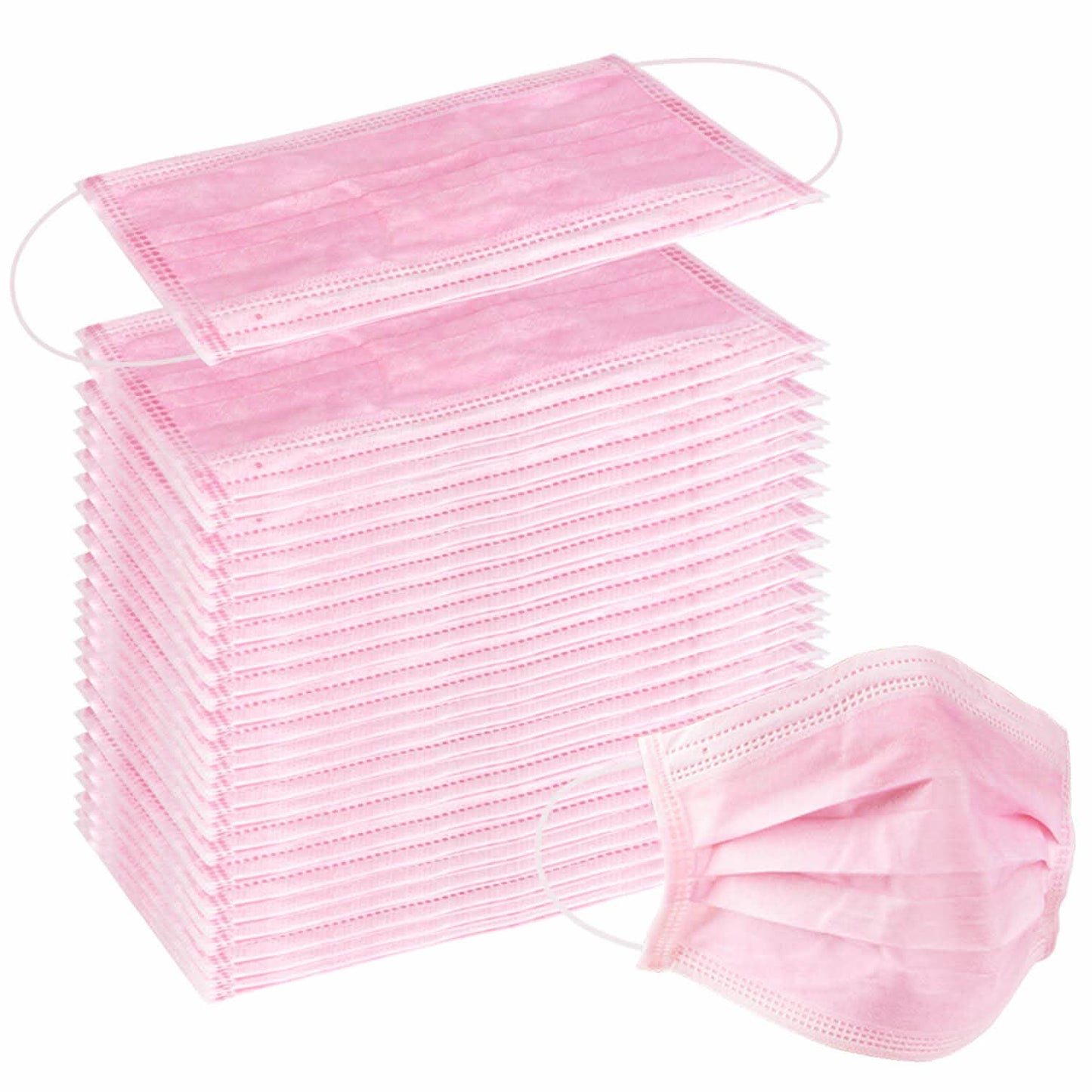 100 unidades: mascarillas desechables de 3 capas con elásticos para las orejas