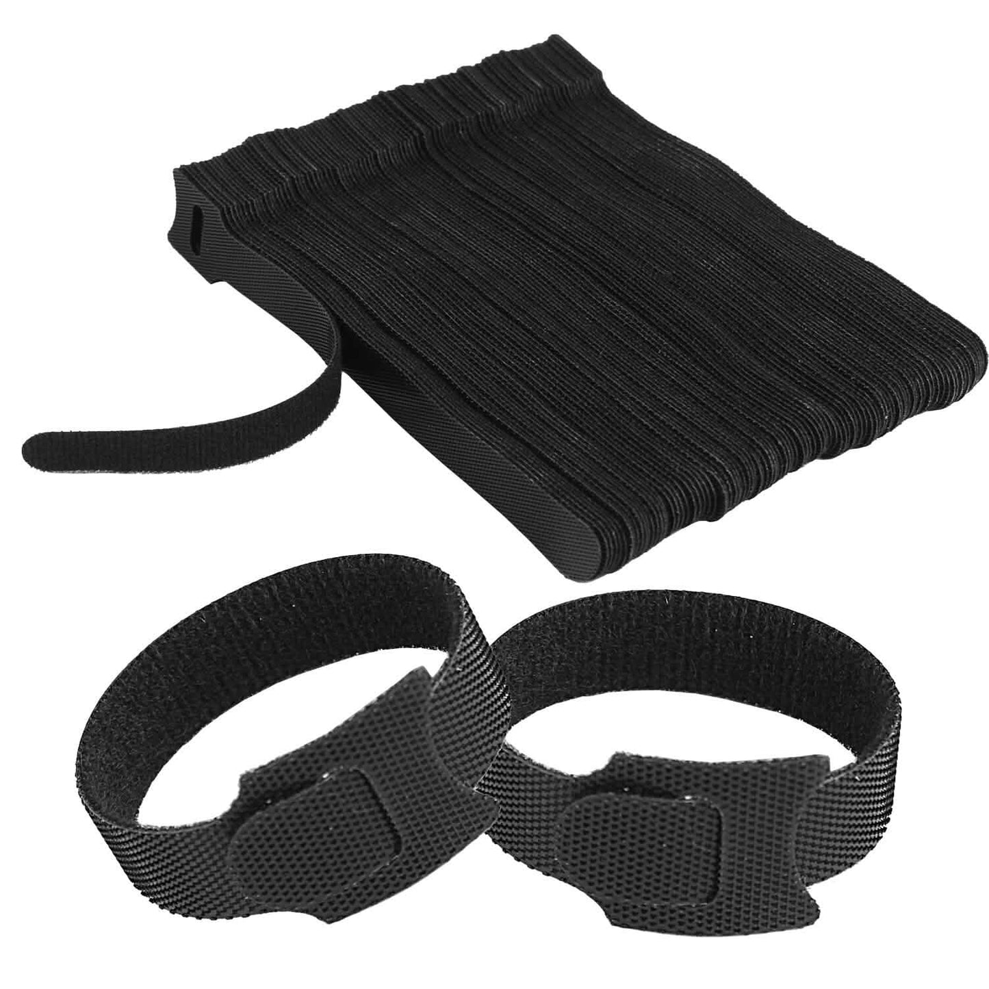 100 unidades: Bridas reutilizables de 15 cm para organización de cables