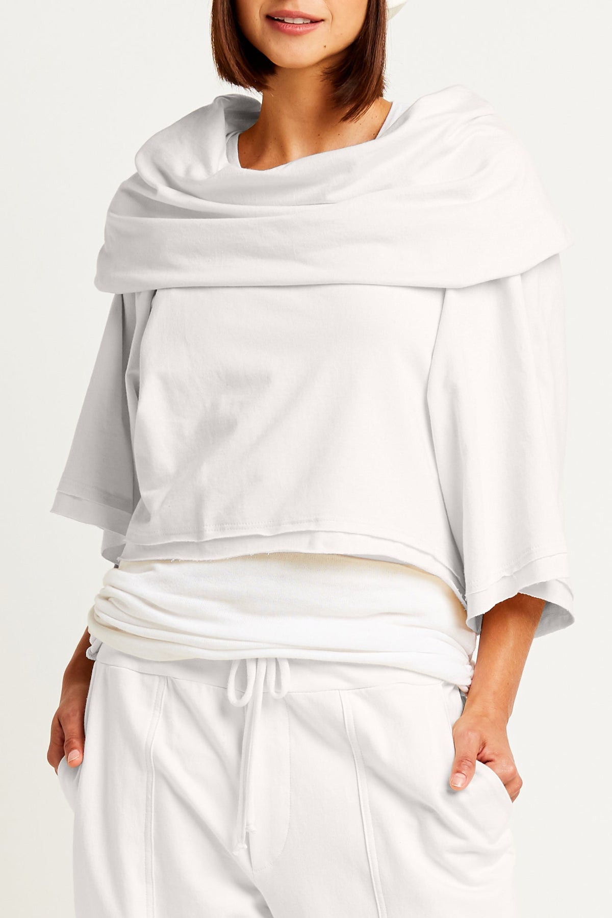 Top Jackie O de felpa francesa - Blanco