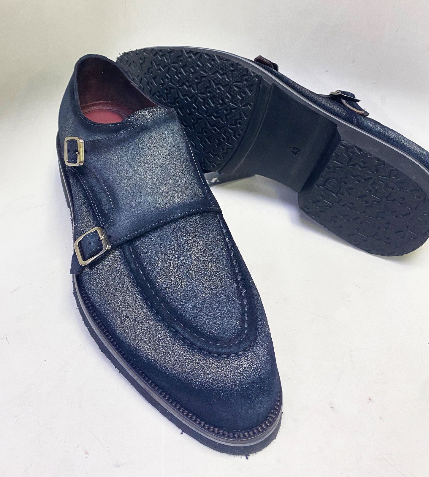 Zapato C Collection monkstrap de ante - Gris