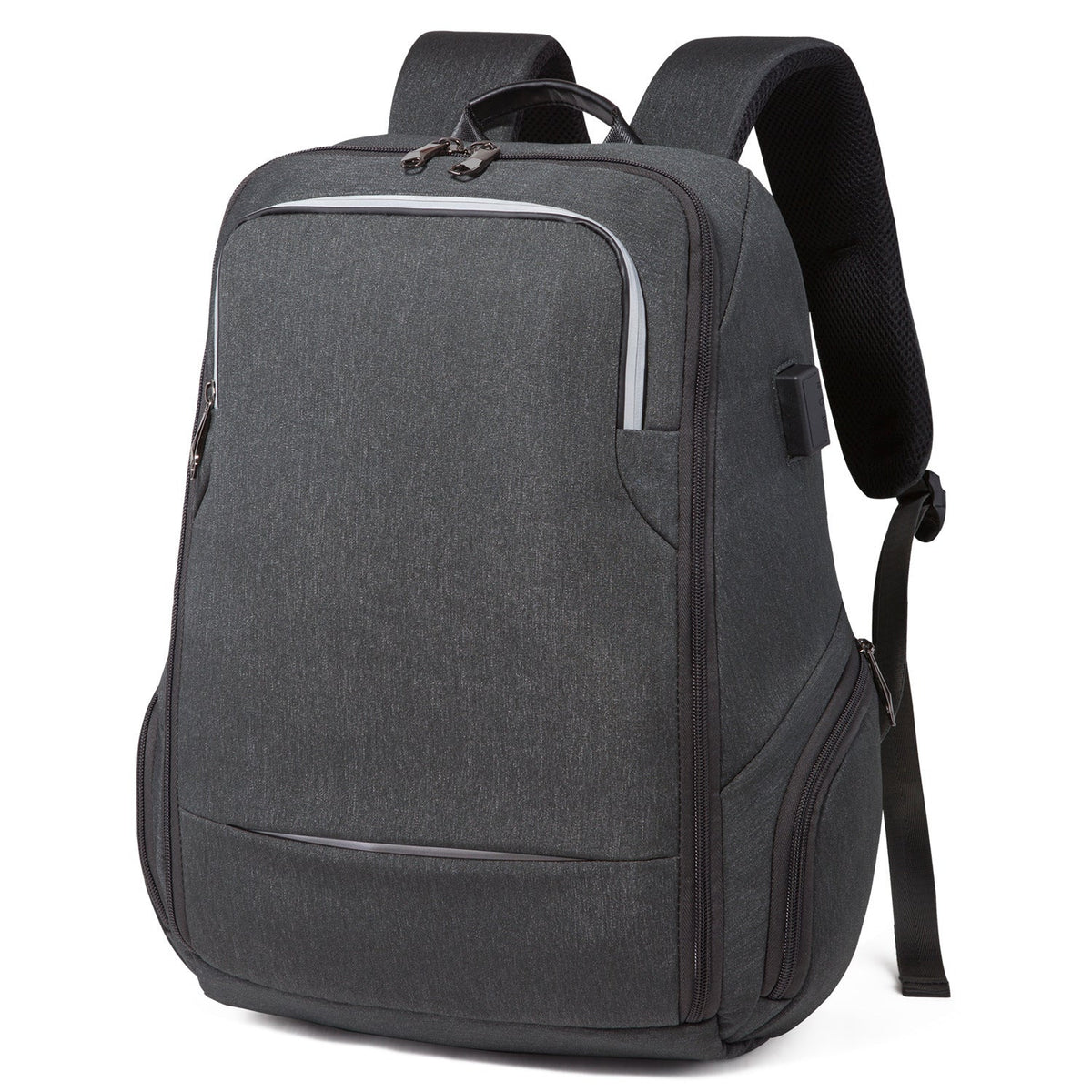 Classic Men's Business Computer Waterproof Rechargeable Backpacks