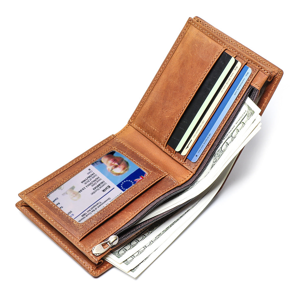 Men's Cowhide Short Can Be Made Crazy Men's Wallets