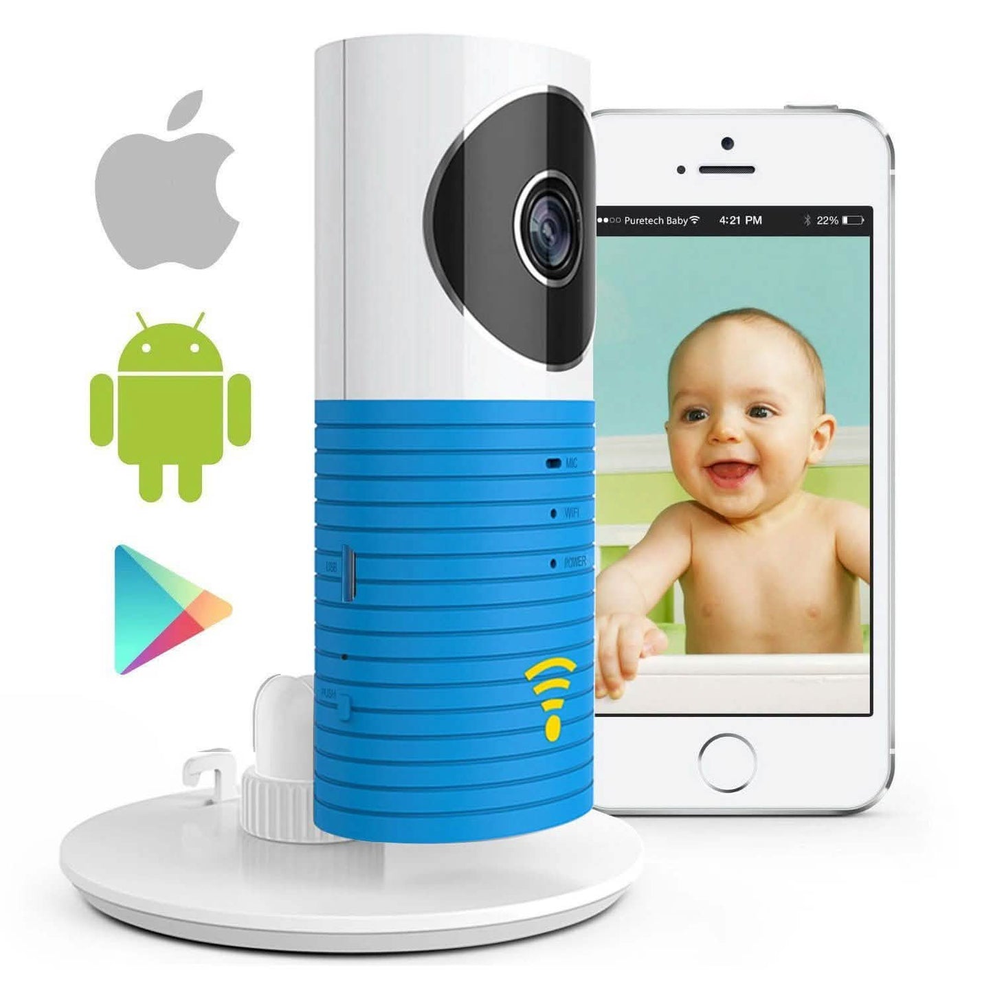 Cámara de seguridad WiFi inteligente inalámbrica IP HD 1080P Monitor de vídeo para bebés
