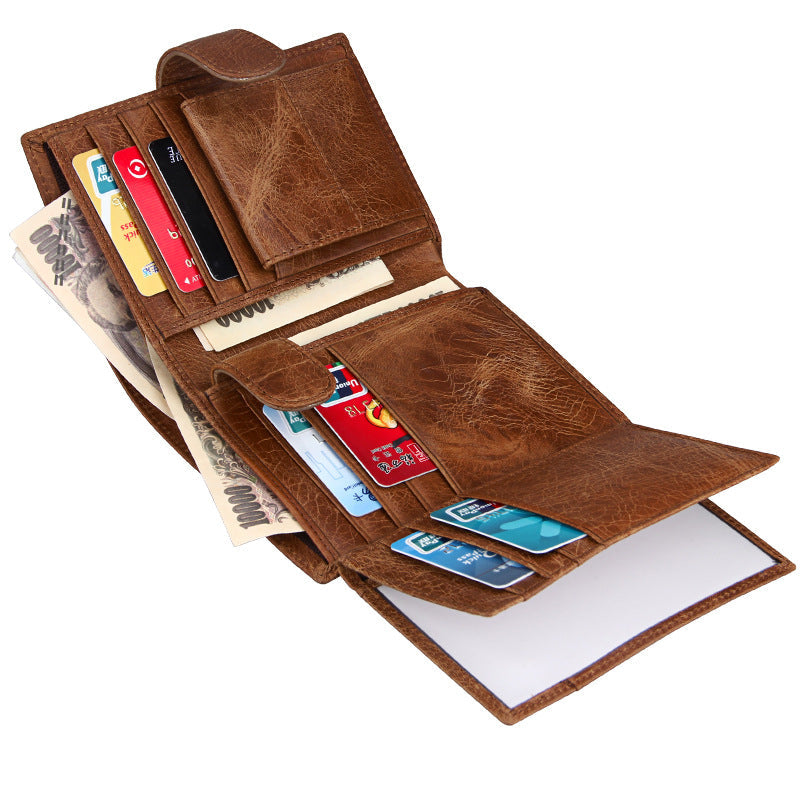 Men's First Layer Cowhide Vintage Fashion Genuine Men's Wallets