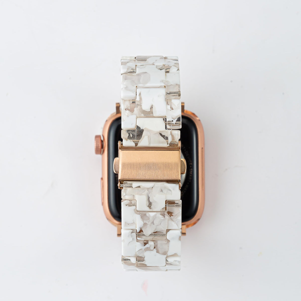 Correas compatibles para Apple Watch Correas de resina para Apple Watch para mujer Correa de Apple Watch con diseño de carey Correas de Apple Watch de carey para mujer Correa de reloj de resina Apple Watch de cerámica (Apple de mármol y oro rosa)