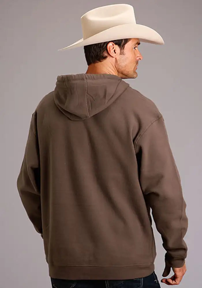 Sudadera con capucha Stetson de mezcla de algodón Est. 1865 (marrón) para hombre