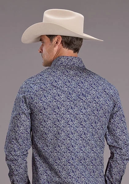 Stetson 2523 Vintage Prairie (Blue) - Men's Western Shirt