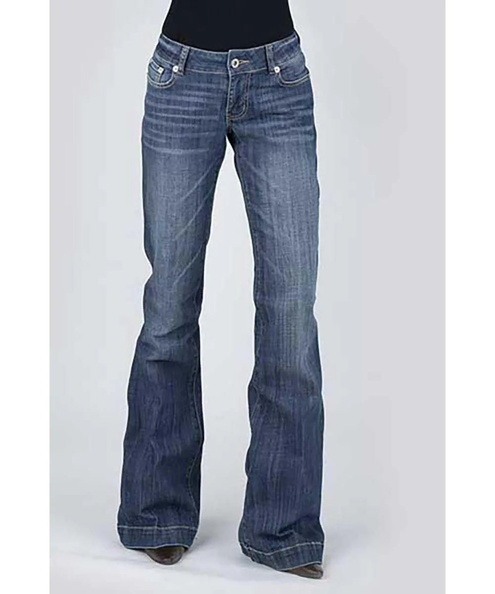 Pantalón vaquero Stetson 214 de mujer con ajuste estilo Trouser y bolsillo con costura diagonal