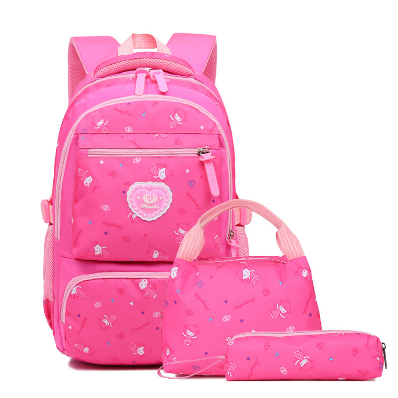 Secondary Printed Three-piece Set Nylon Cartoon Backpacks