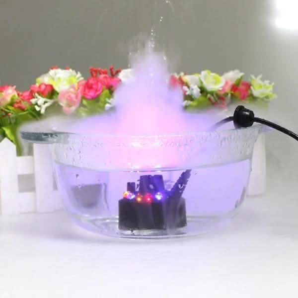 Atomizador humidificador de aire con máquina de niebla de estanque de fuente de agua con nebulizador de 12 LED