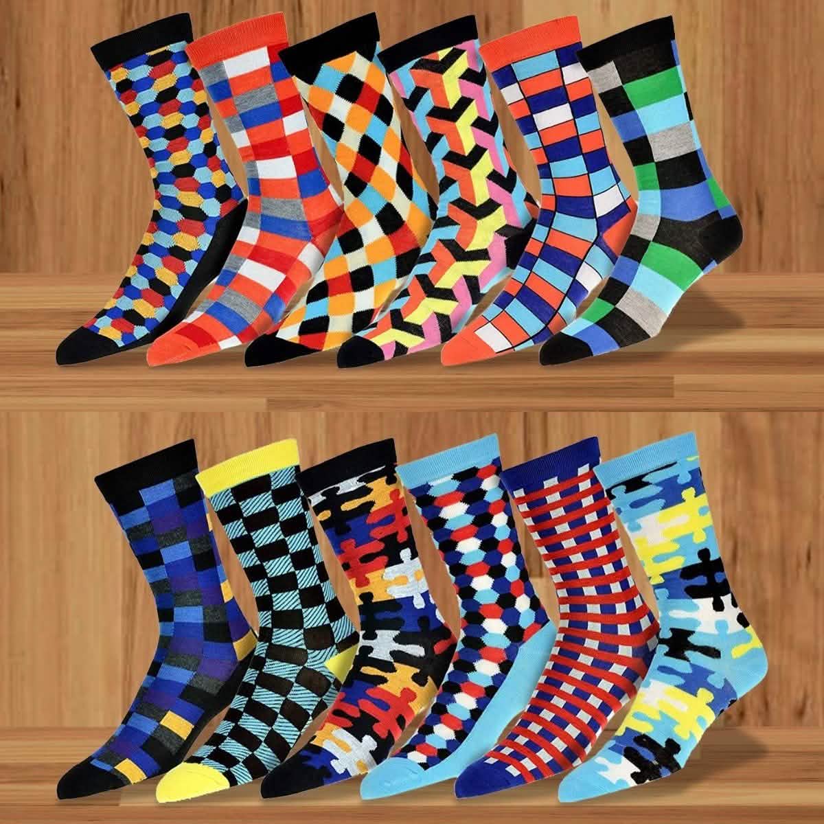 12 pares: Calcetines de vestir coloridos Robert Shweitzer para hombre
