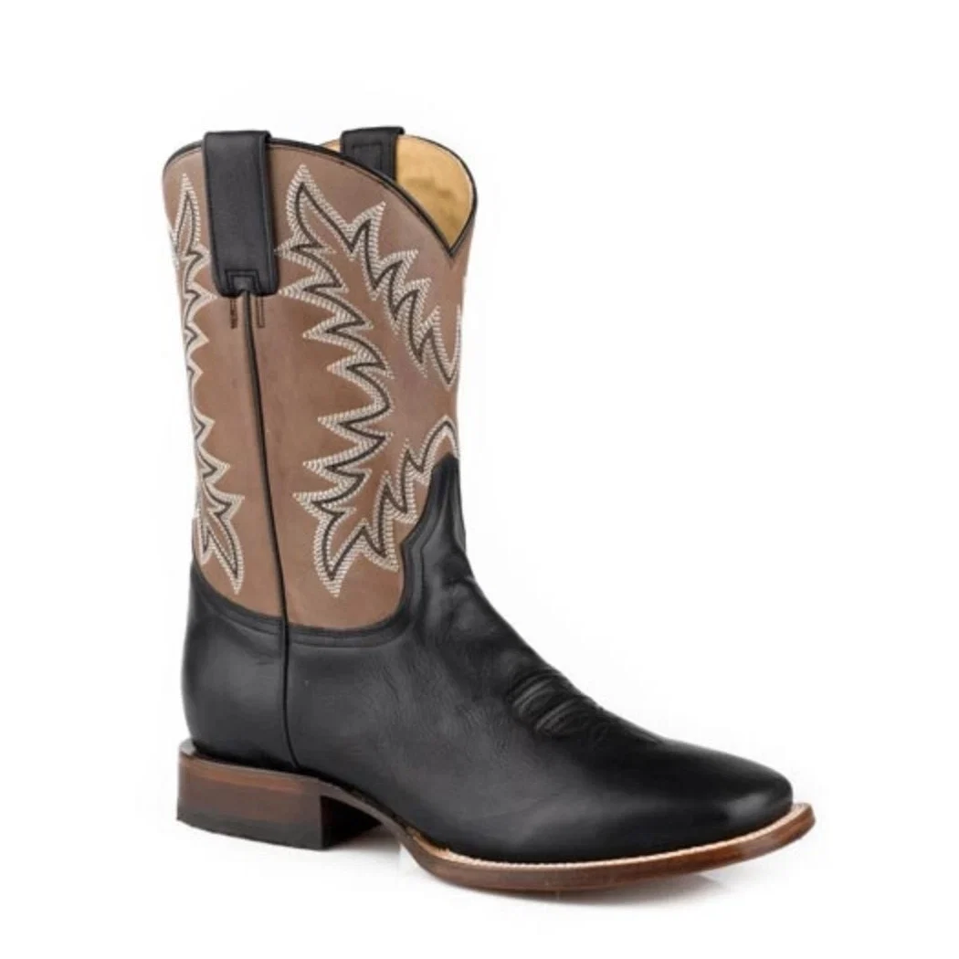 Bota vaquera Stetson Cole (negro/canela) para hombre