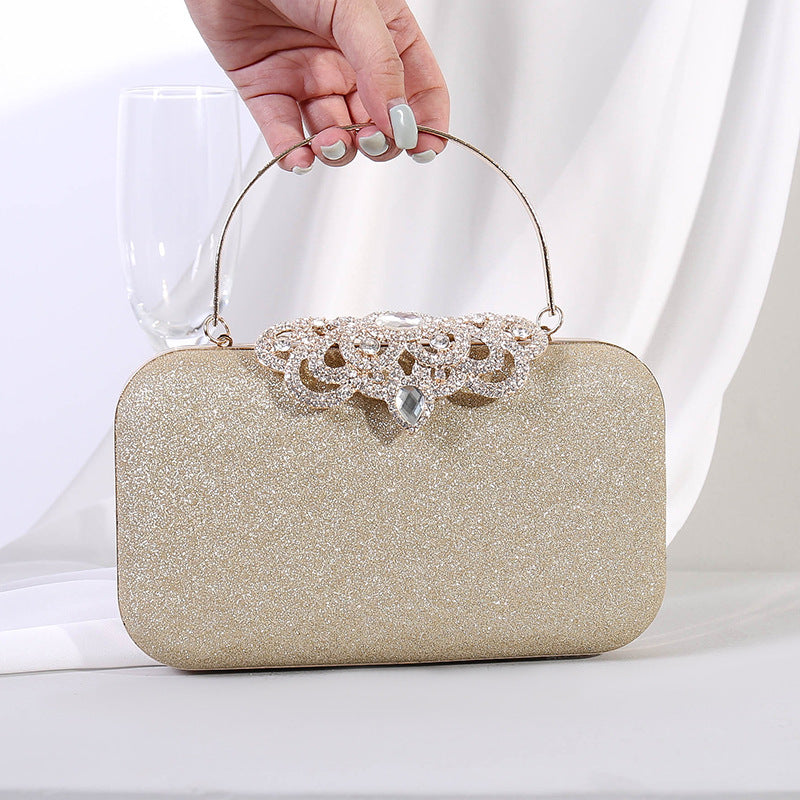 Vintage Crown Rhinestone Handmade Dress Garment Evening Bags