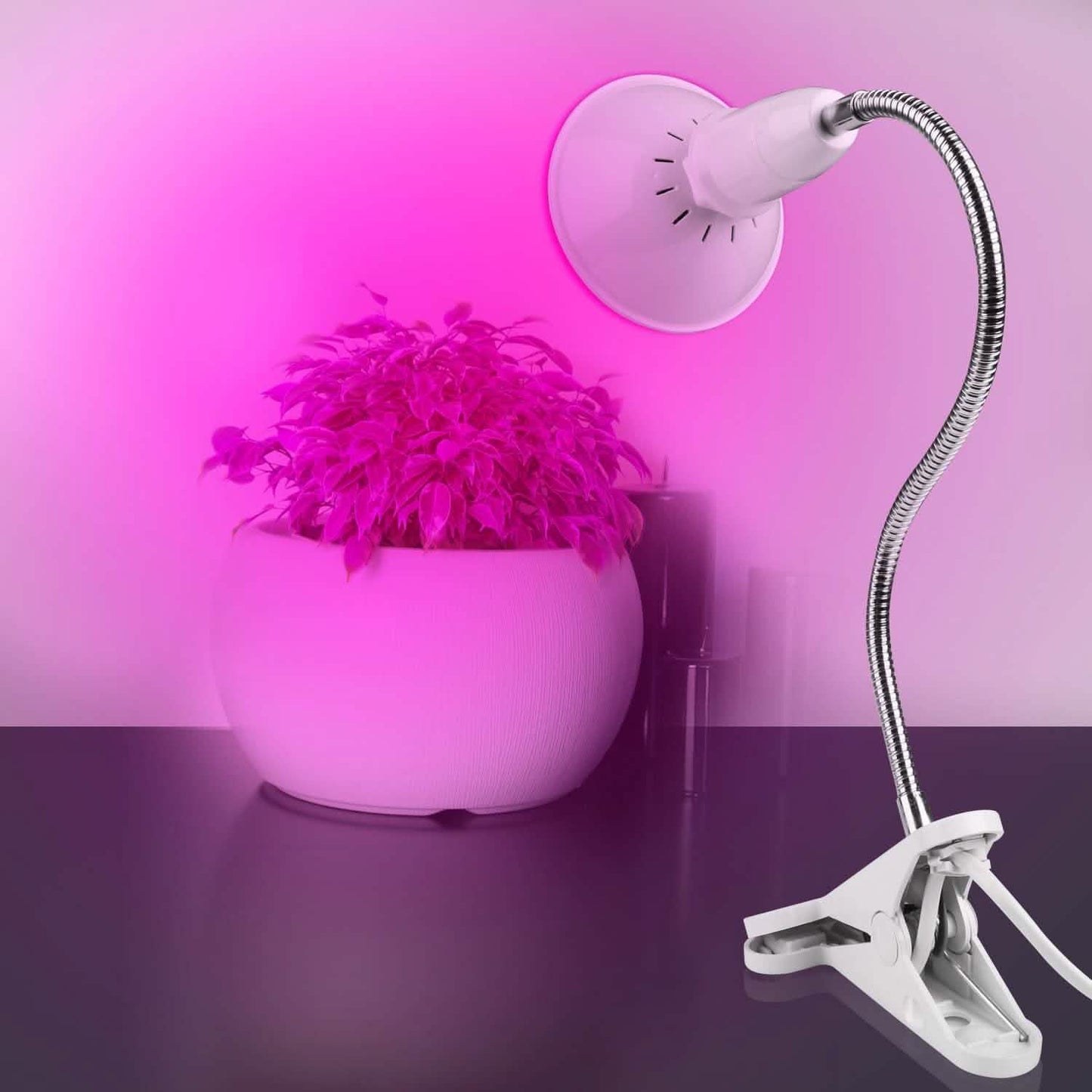 Luz de crecimiento LED giratoria de 360° de 12 W con clip de escritorio