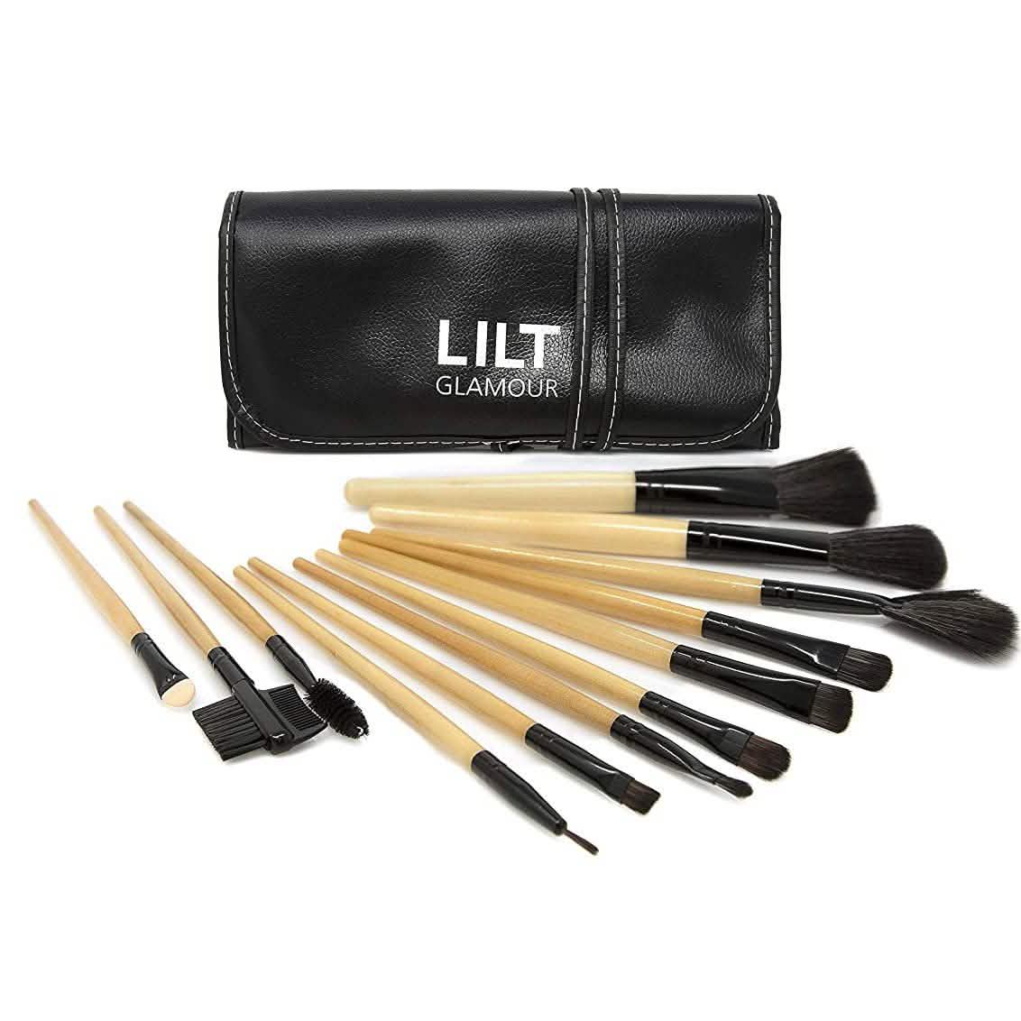 Set de 13 piezas: Juego de brochas de maquillaje con estuche de piel sintética