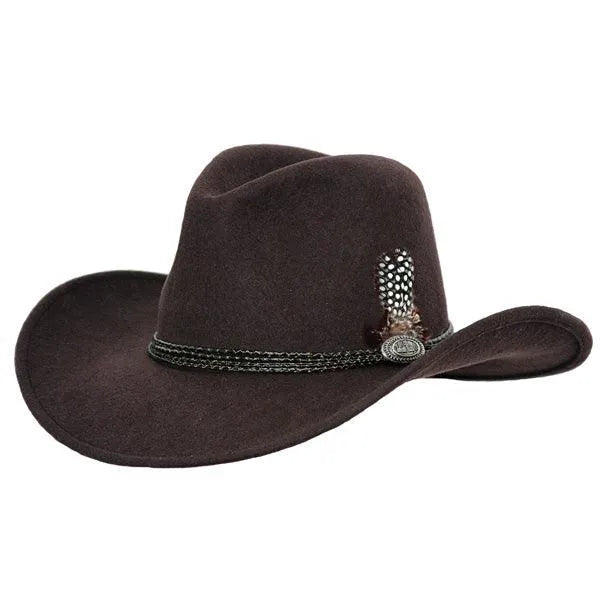 Sombrero de fieltro de lana "Outback Shy Game" para aventureros (liquidación)