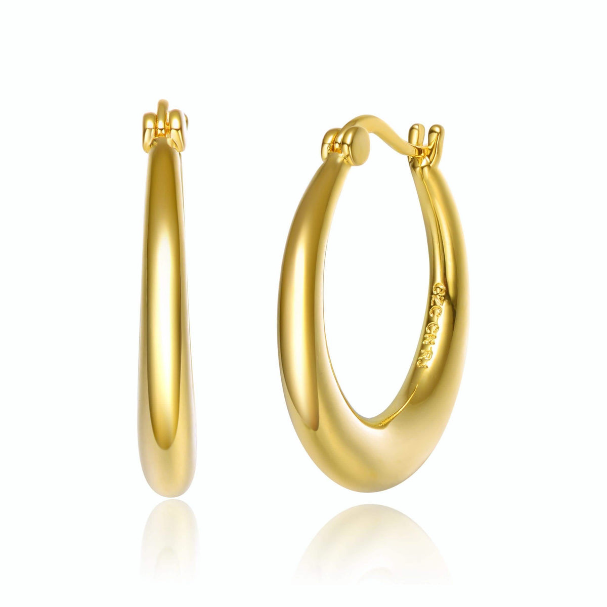 Pendientes de clip bañados en oro de 14 quilates
