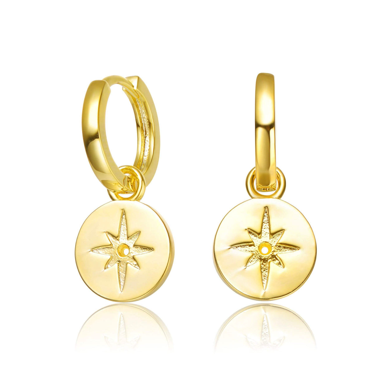 Pendientes Colgantes con Baño de Oro de 14K