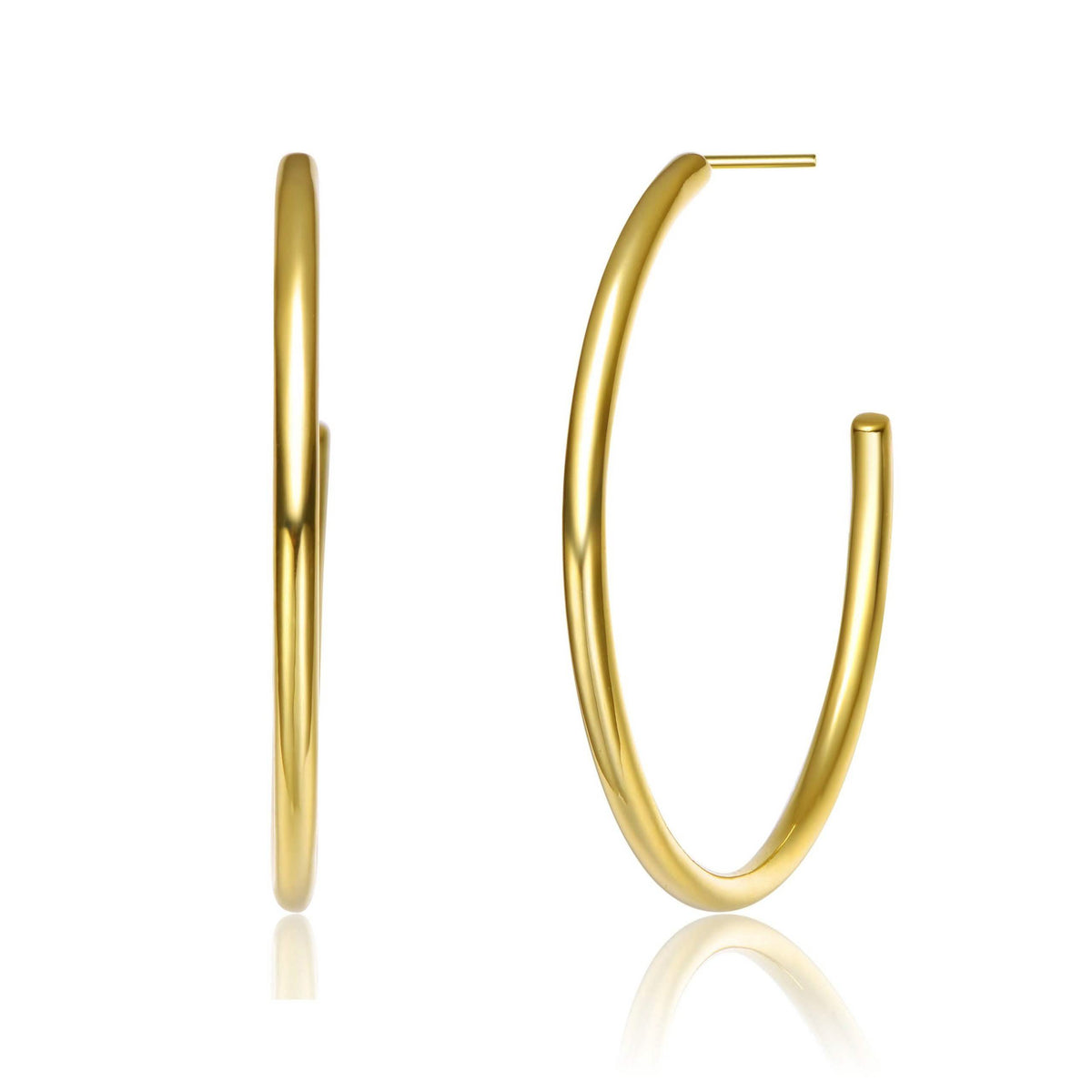 14K Gold Plated Open Hoop Earrings