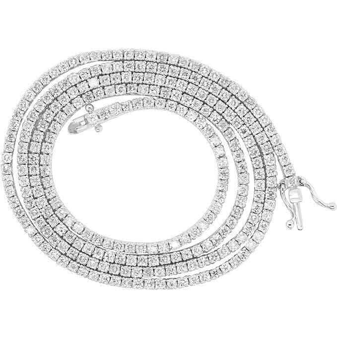 Collar de tenis de oro blanco de 14k con 4,20 ct.p.t. de diamantes naturales, 16"