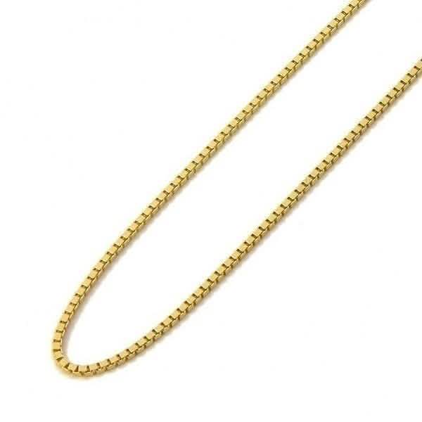 Cadena con eslabones cuadrados clásicos de oro amarillo de 14 quilates de alto brillo - 26 pulgadas