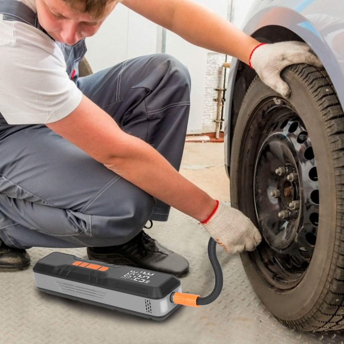 Inflador de neumáticos portátil inalámbrico de 150 PSI con compresor de aire digital