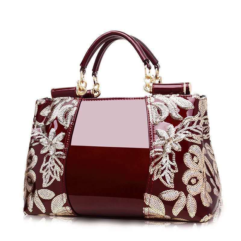 Women's Fashion Patent Leather Mother's Bright Elegant Shoulder Bags