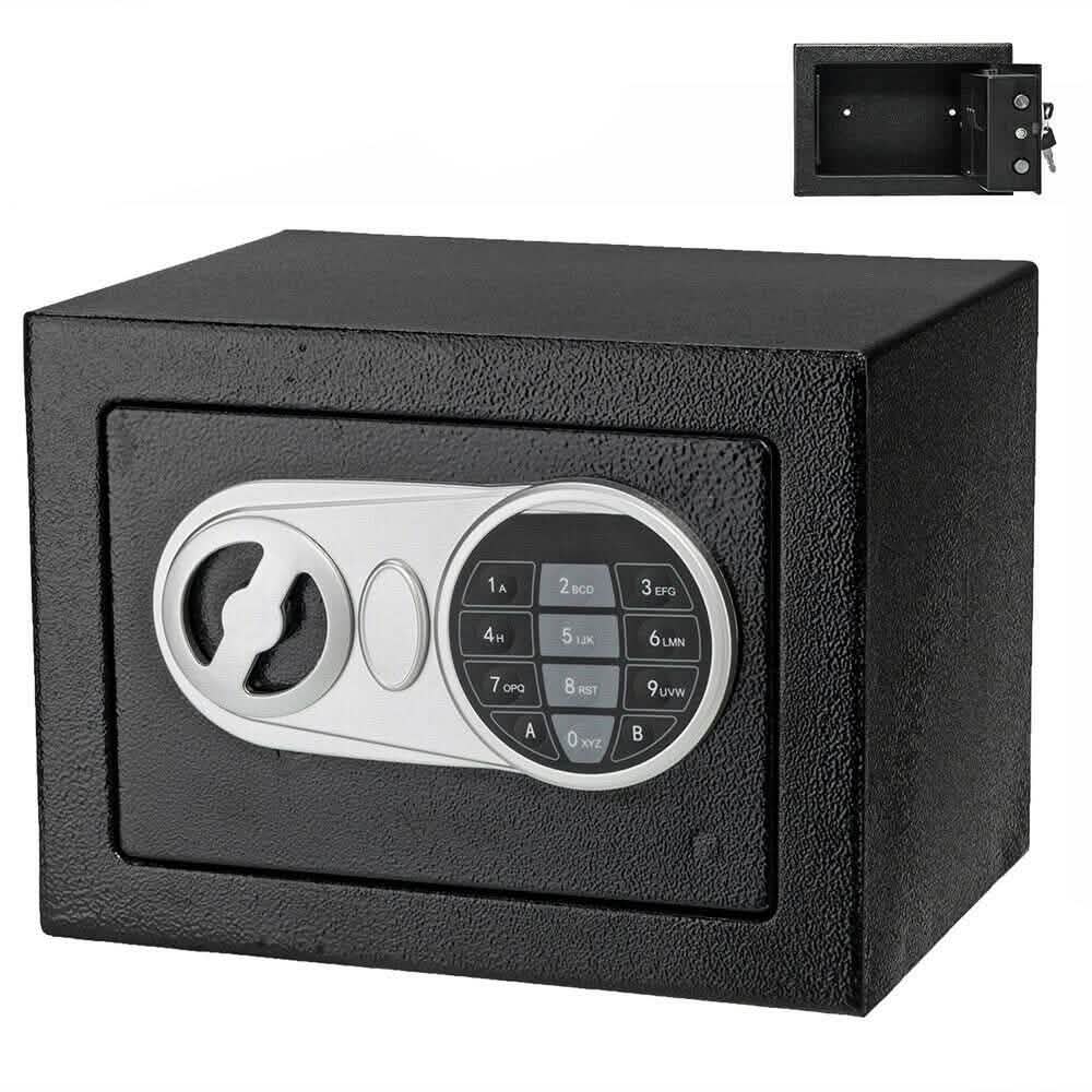 Caja fuerte de acero con contraseña electrónica mejorada para uso doméstico 17E, color negro