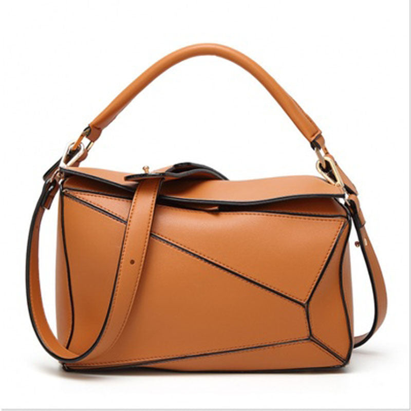 Women's Large Geometric Portable Contrast Color Pillow Bags
