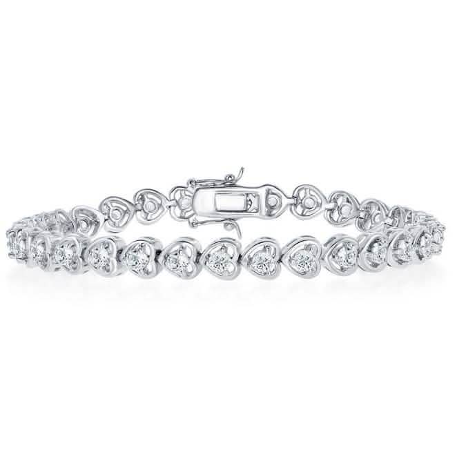 Pulseras de tenis bañadas en oro blanco de 18 quilates