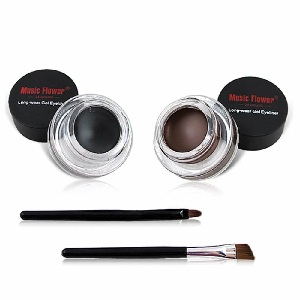 Set de delineador de ojos en gel 2 en 1 negro y marrón