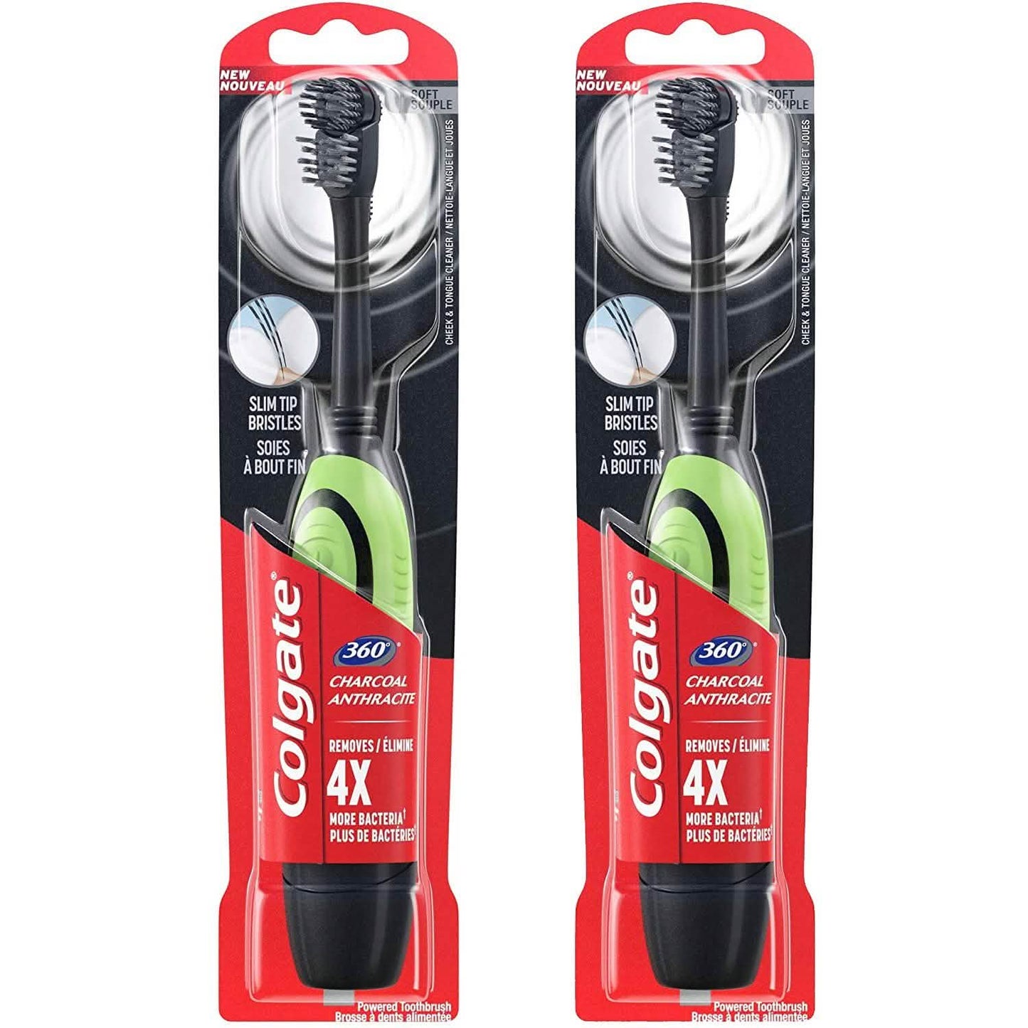 Paquete de 2: Cepillo de Dientes Eléctrico de Carbón Activado Colgate 360