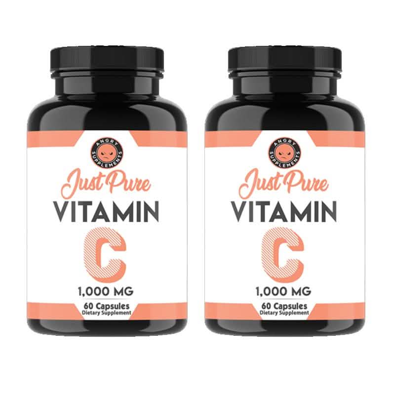 Paquete de 2: Vitamina C Pura 1,000MG Apoya un Sistema Inmunológico Saludable, Antioxidante