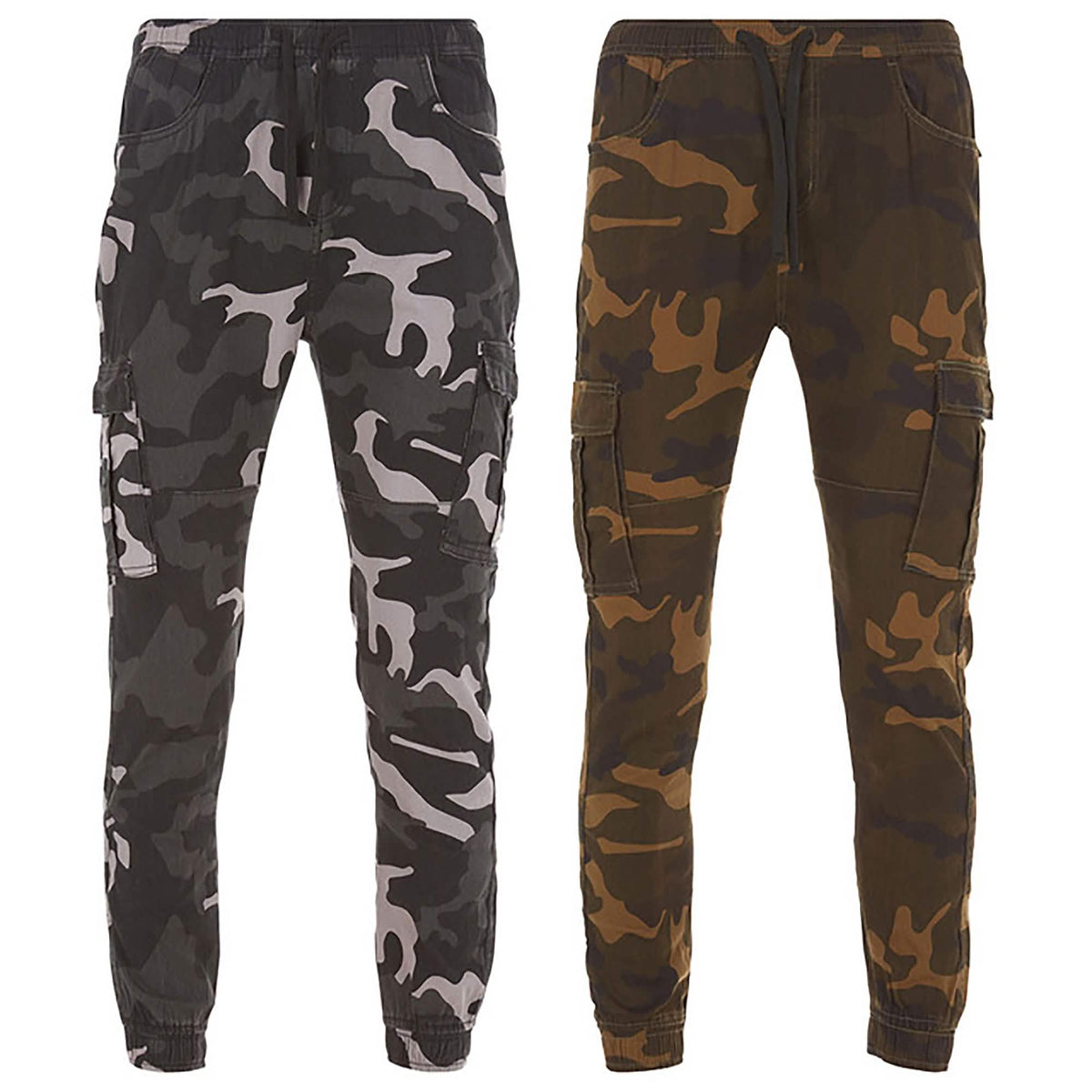 Paquete de 2: Pantalones Cargo Jogger Elásticos Camuflados para Hombre