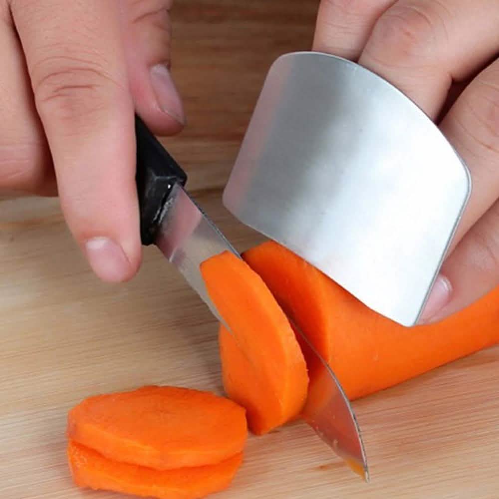 Paquete de 2: Protector de dedos de acero inoxidable para cortar, picar y trocear