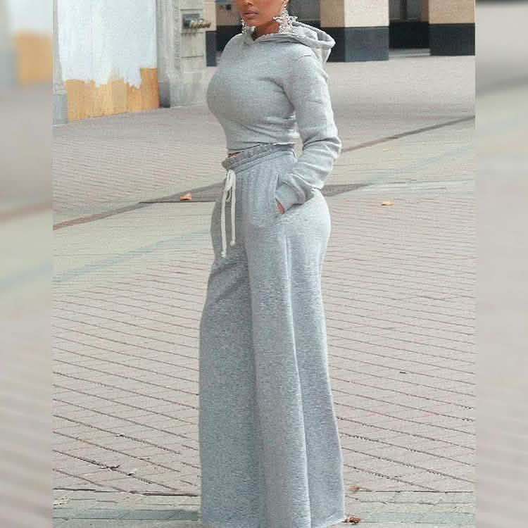 Traje de 2 piezas: Pantalón de pernera ancha con cordón y espalda descubierta