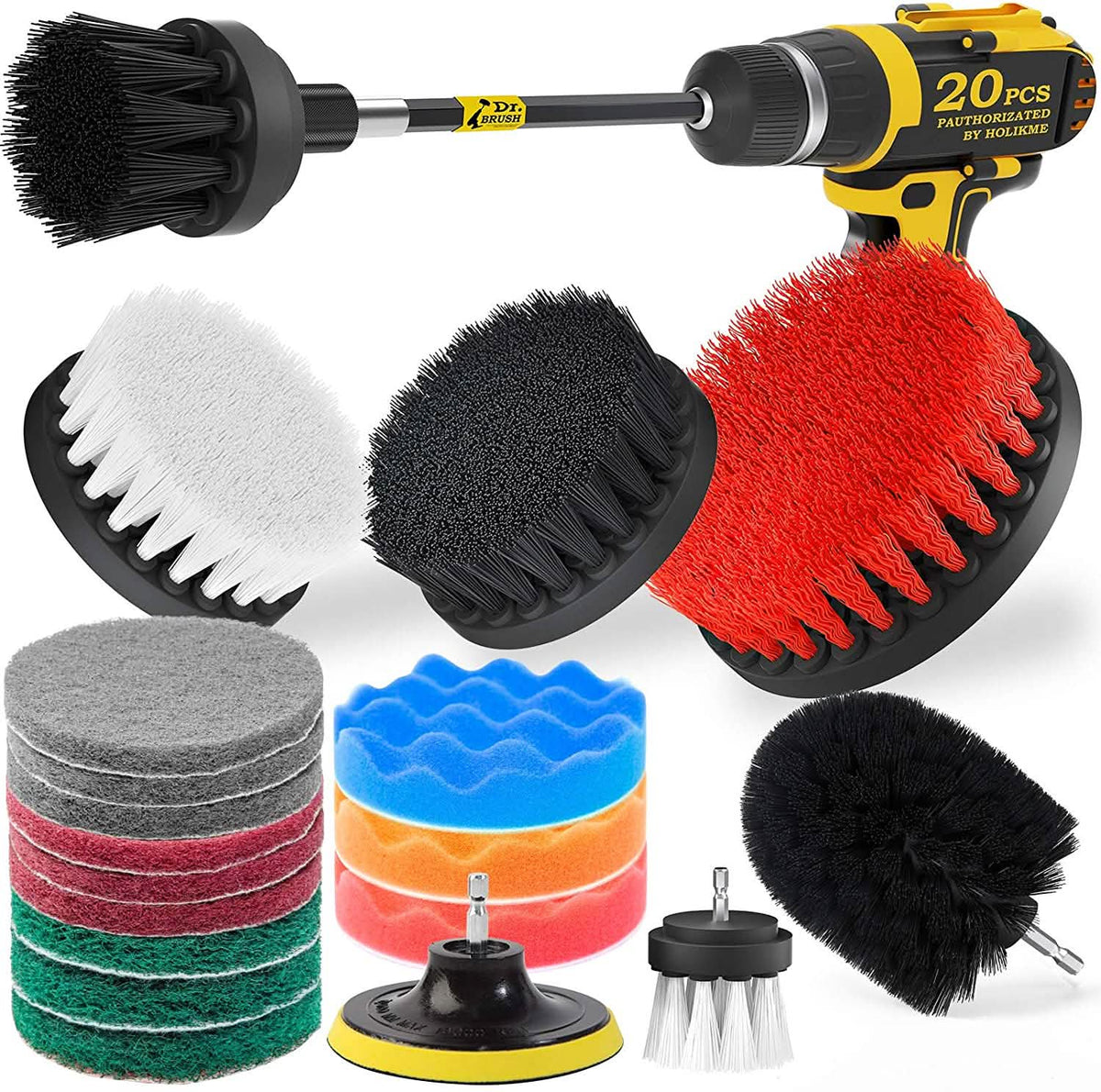 Paquete de 20: Juego de accesorios de cepillo para taladro Holikme