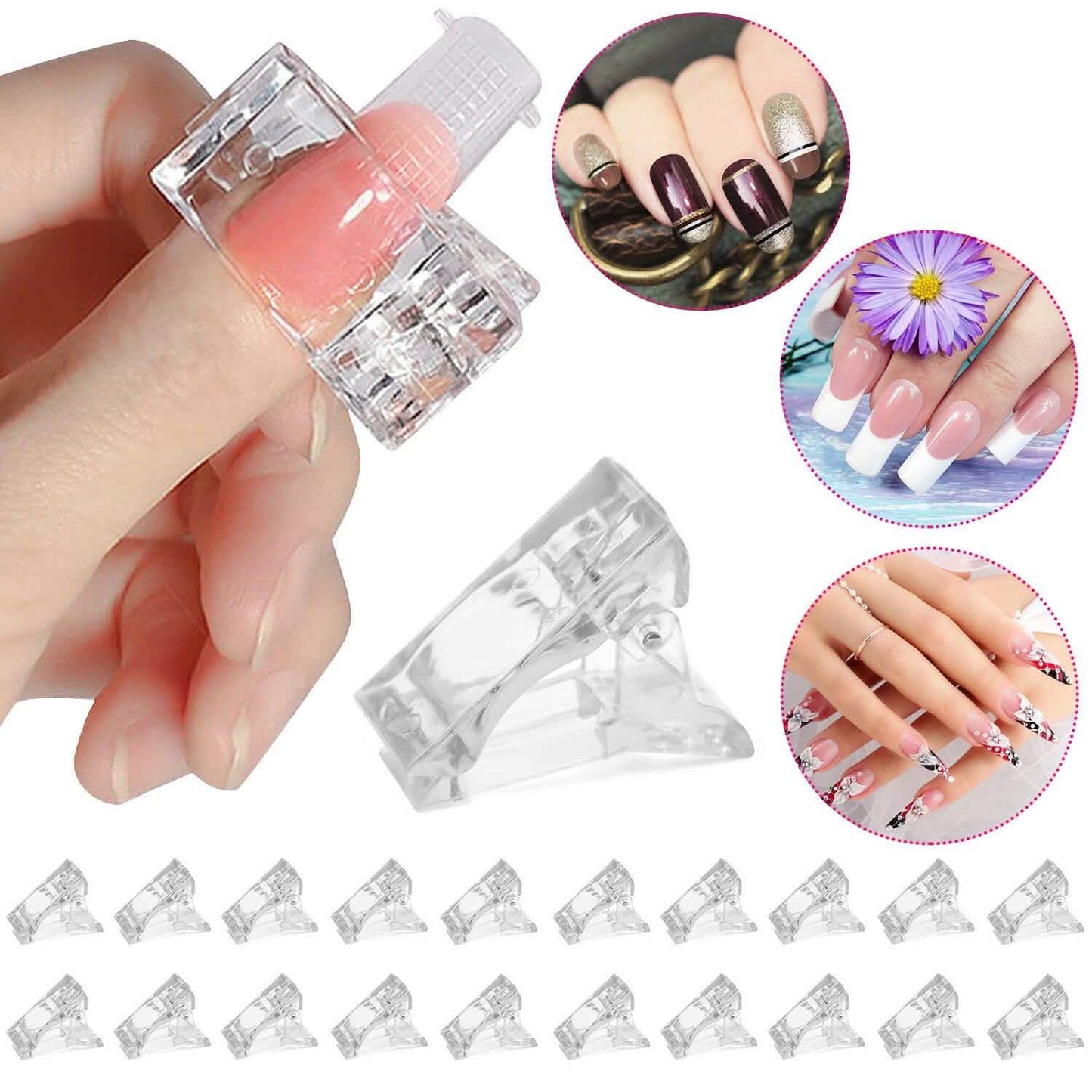 20 unidades: Clips para uñas postizas