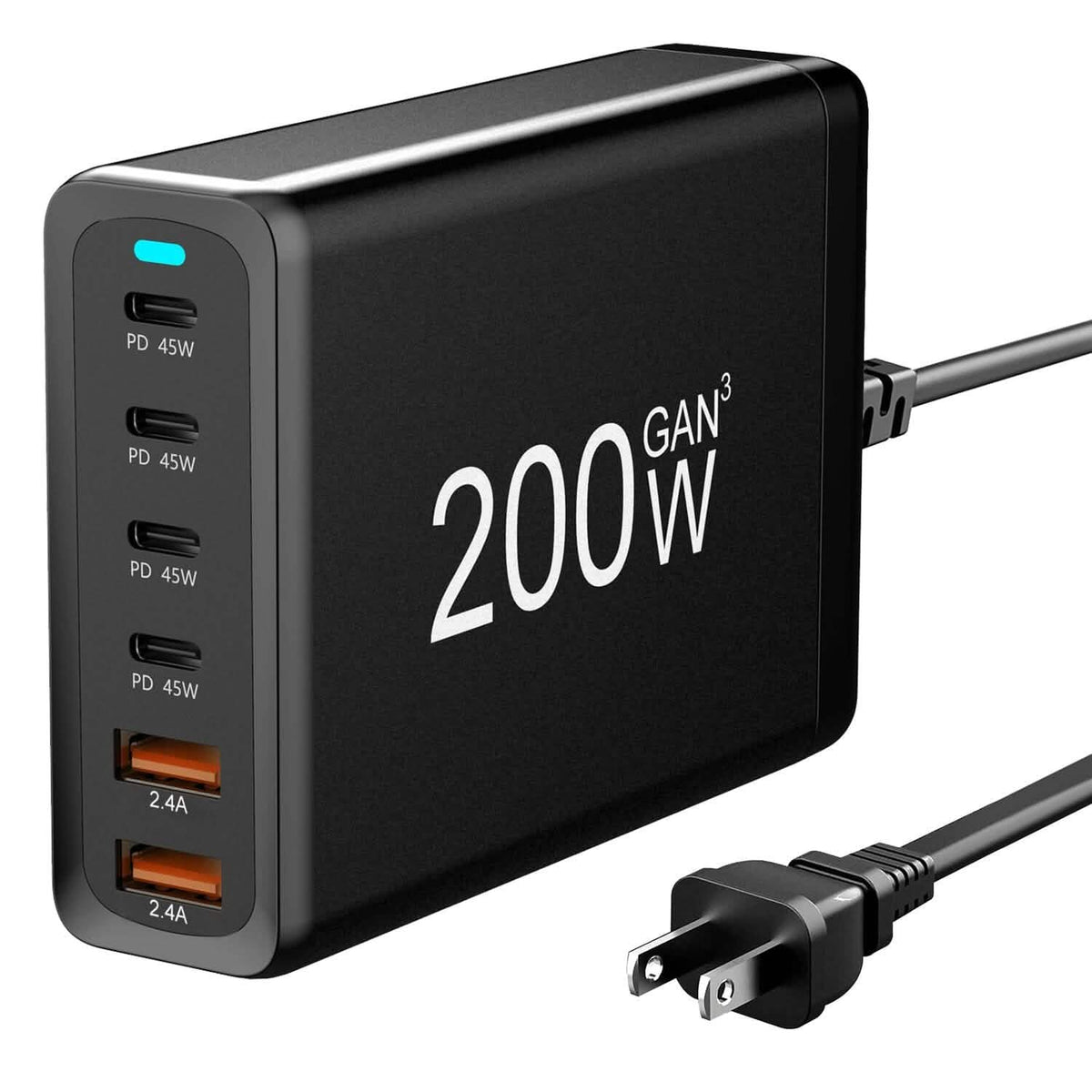 Cargador de pared rápido de 200W con 6 puertos de carga Estación de carga USB de escritorio