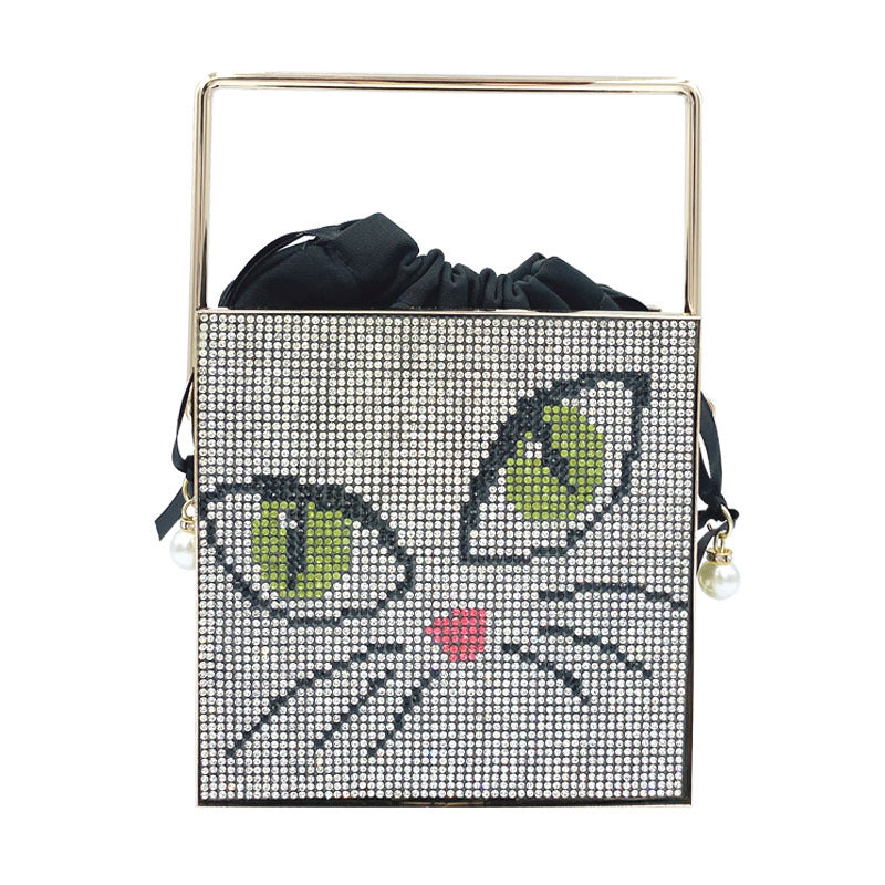 Women's Antique Monster French Niche Metal Diamond Crossbody Bags