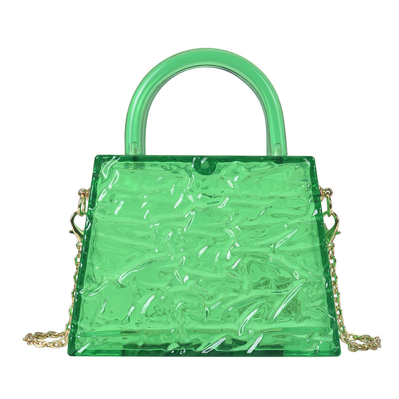Women's Ice Crack Transparent Acrylic Tide Portable Crossbody Bags