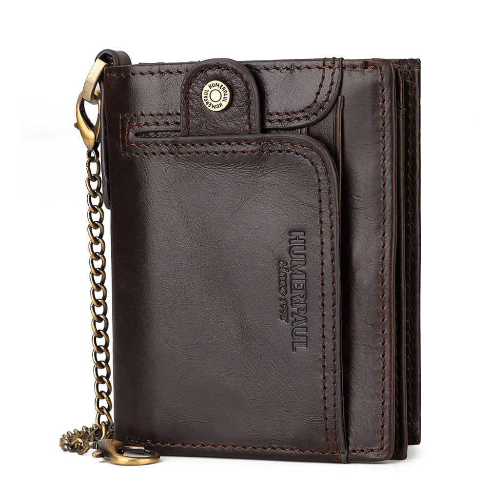 Men's Creative Leather Zip Large Capacity Purses