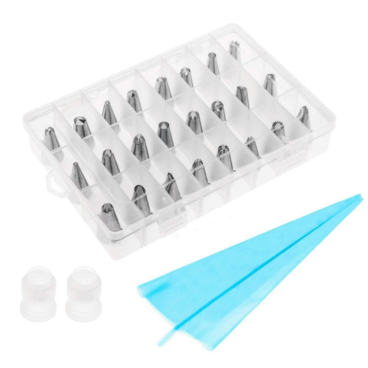24 piezas: Kit de utensilios para decorar pasteles de acero inoxidable
