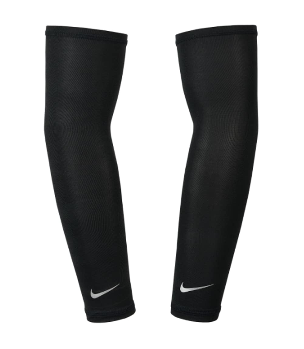 Mangas Nike Dri-Fit UV Solar para Brazos - 1 Par - Unisex - Adulto (Negro Adulto S/M)