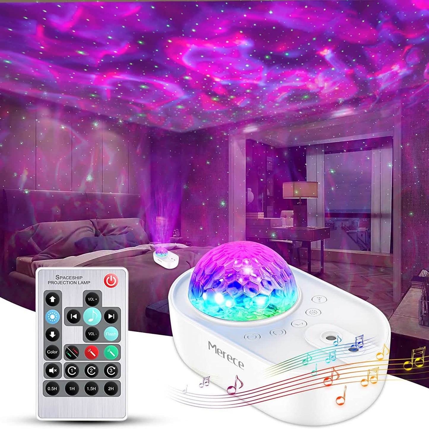 Proyector de Luz Nocturna Galaxia 3 en 1 con Control Remoto