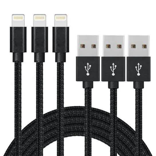 Paquete de 3: Cables Lightning trenzados de 3 metros